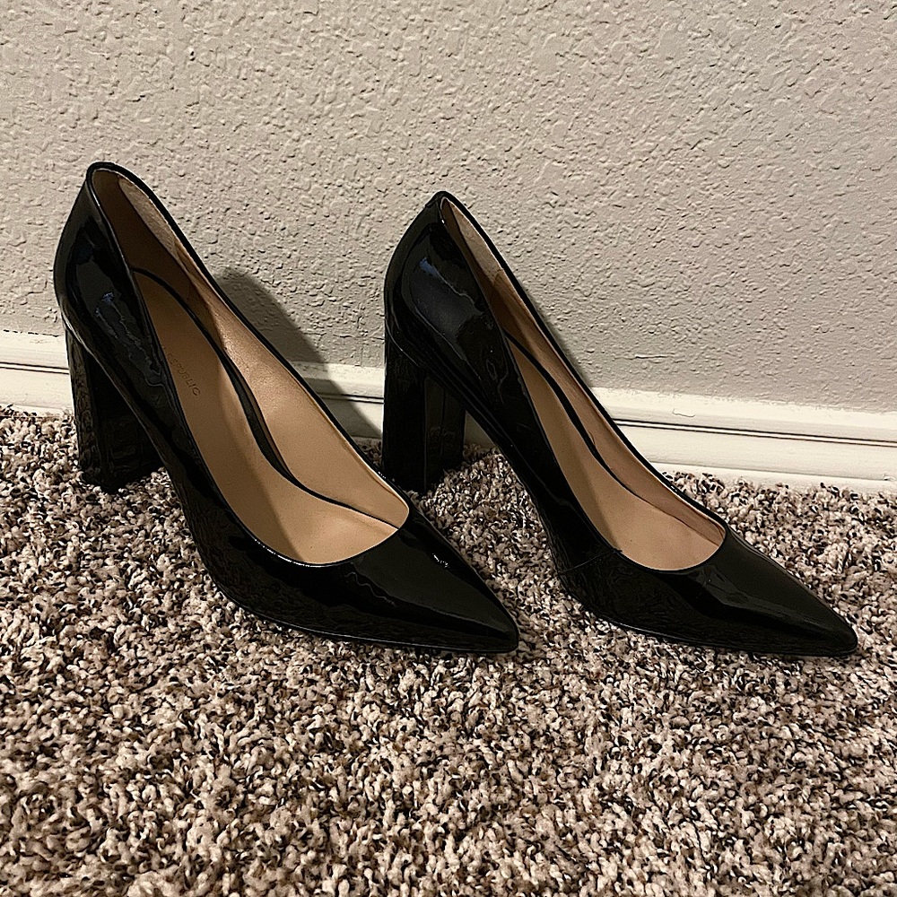 Banana Republic Black Patent Shiny Block Heels